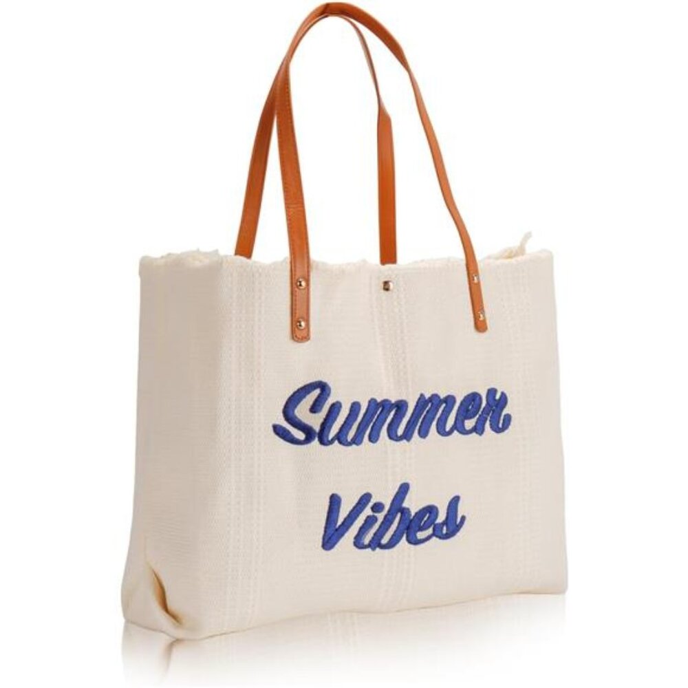 Women's Large Beach Tote Bag, Beach Bags Swim Pool Bag Large Tote, White